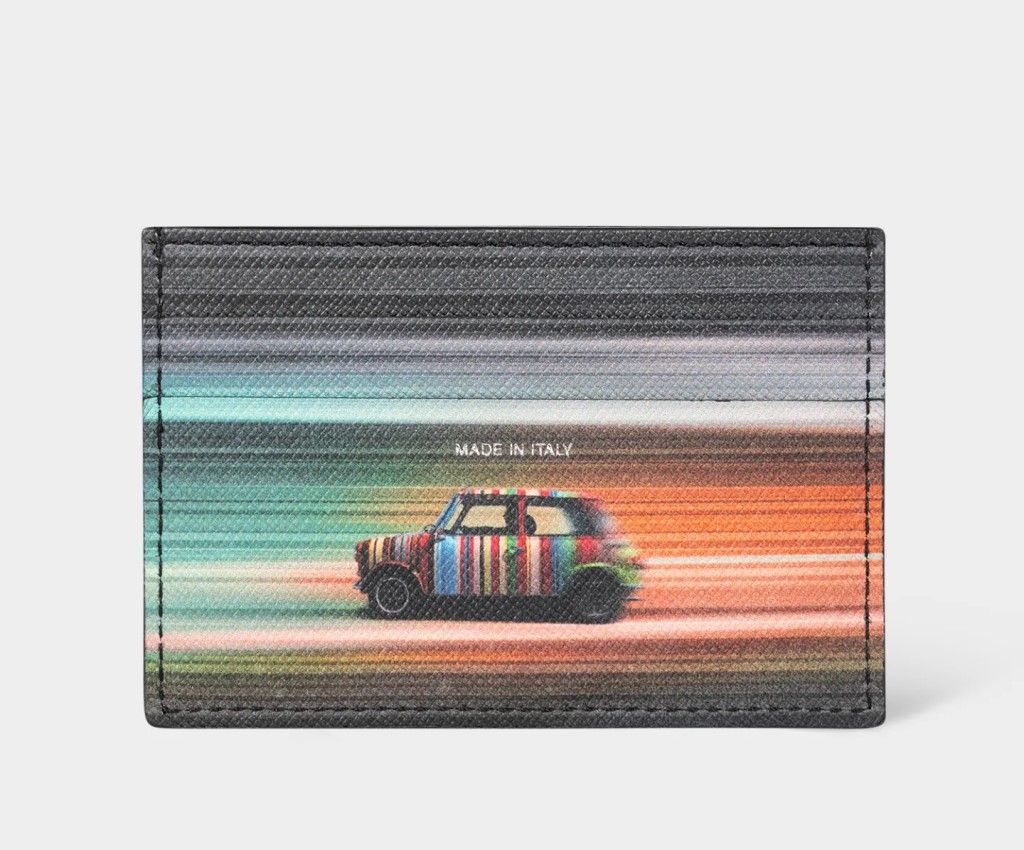 Mini Blur&#39; Print Leather Card Holder